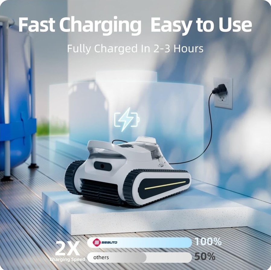 Seauto Australia Crab Robotic Pool Cleaner Fast Charging Capabilities